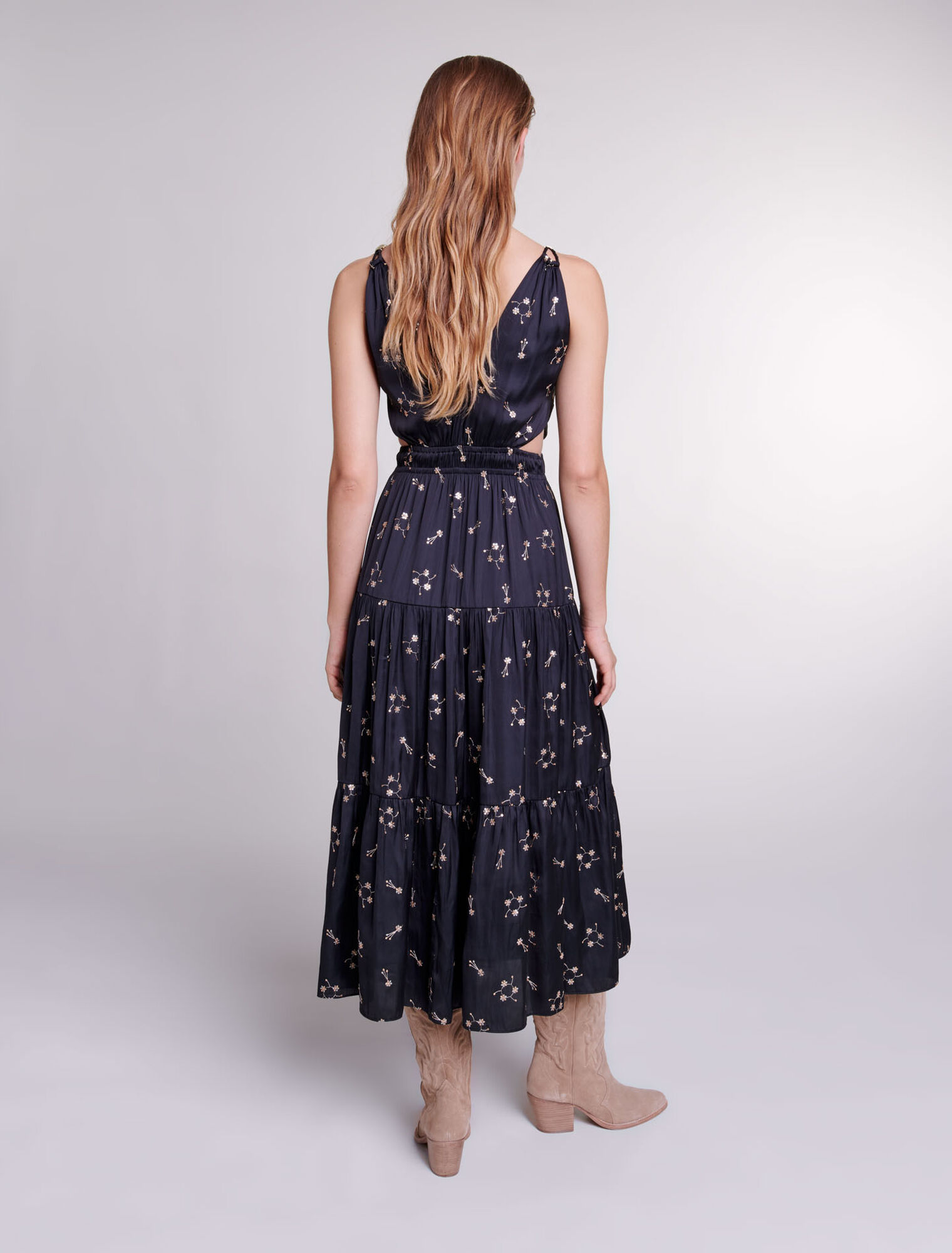 Sequin-embroidered maxi dress
