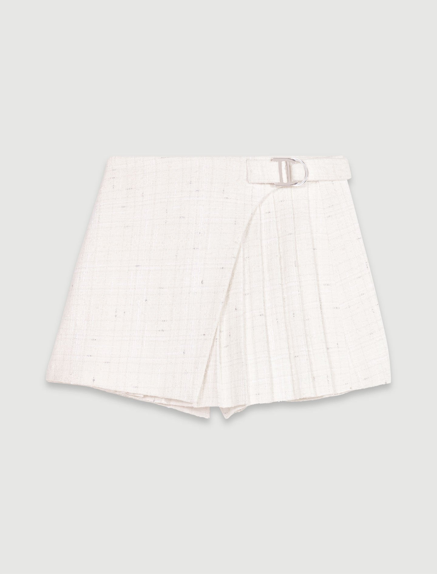 【★大感謝セール】 skirt tweed pleated Short White Maje | Women For スカート