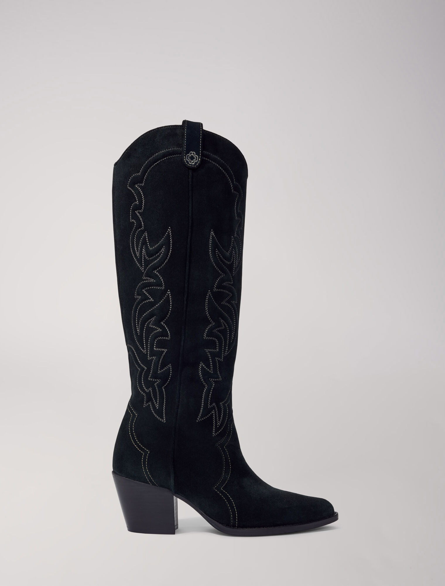 Suede cowboy boots
