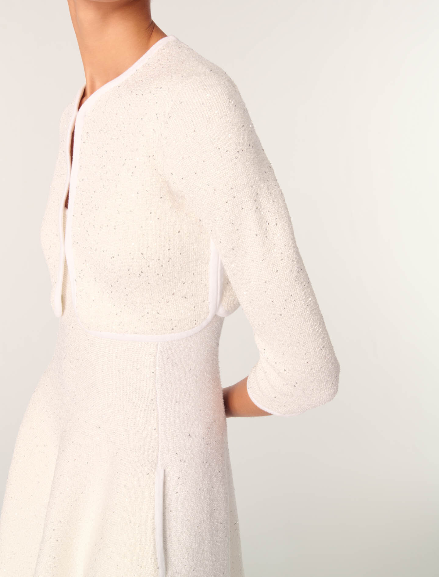 Cropped cardigan with rhinestones White For Women | Maje