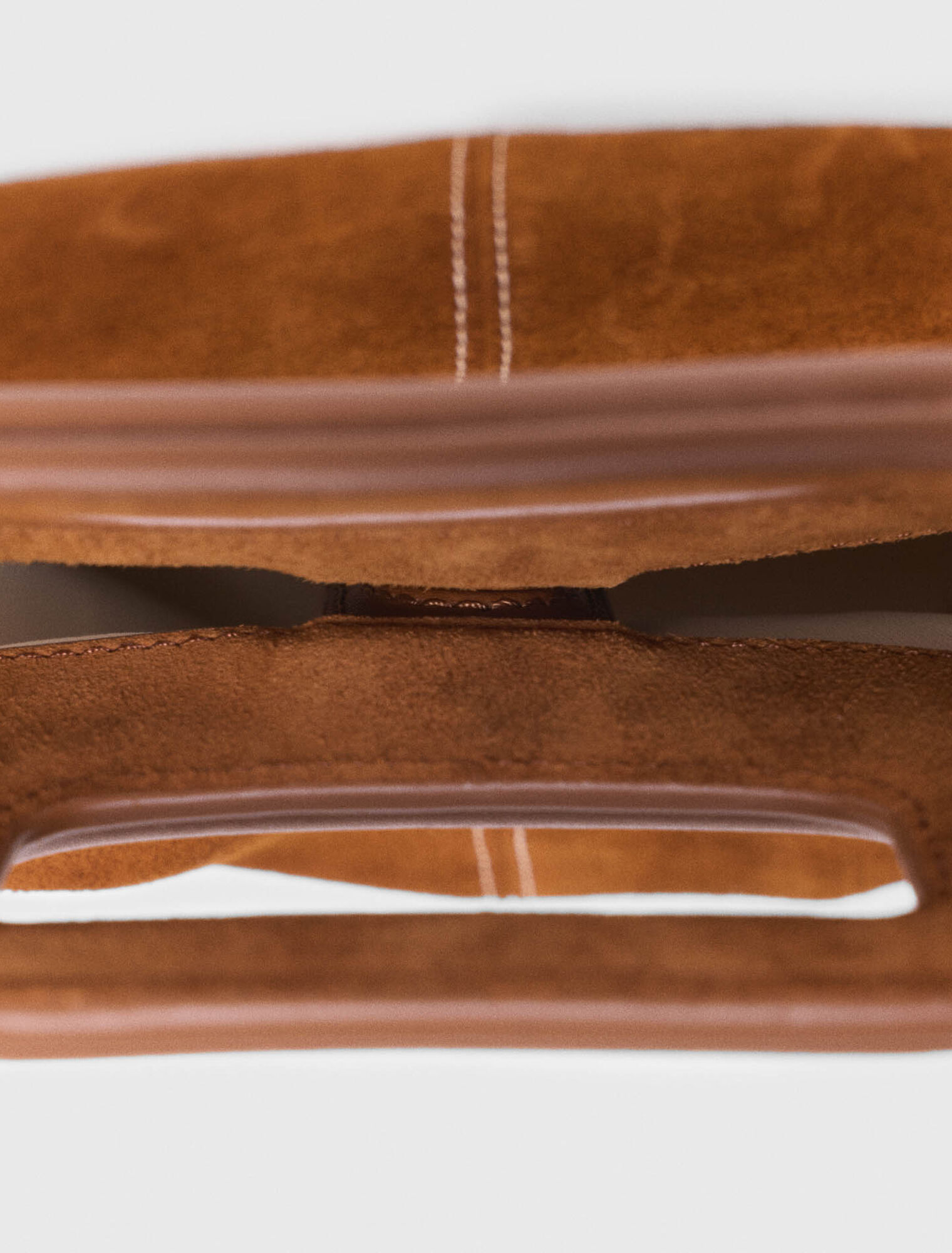 Topstitched suede M bag