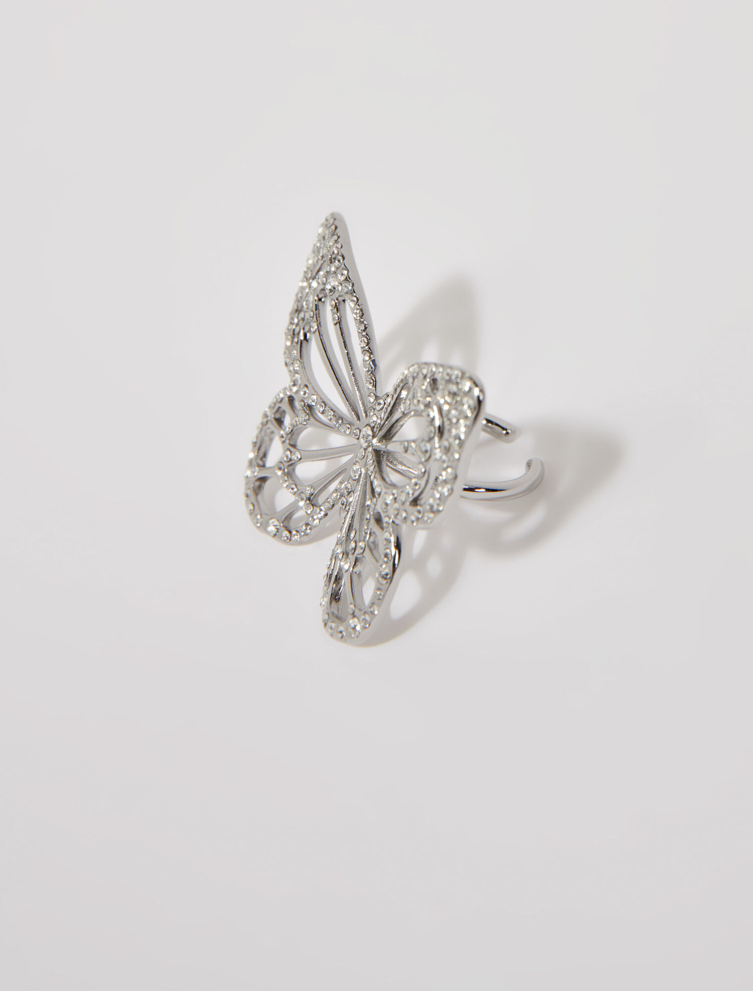 Rhinestone butterfly ring