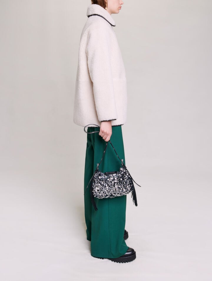 Mid-length shearling coat