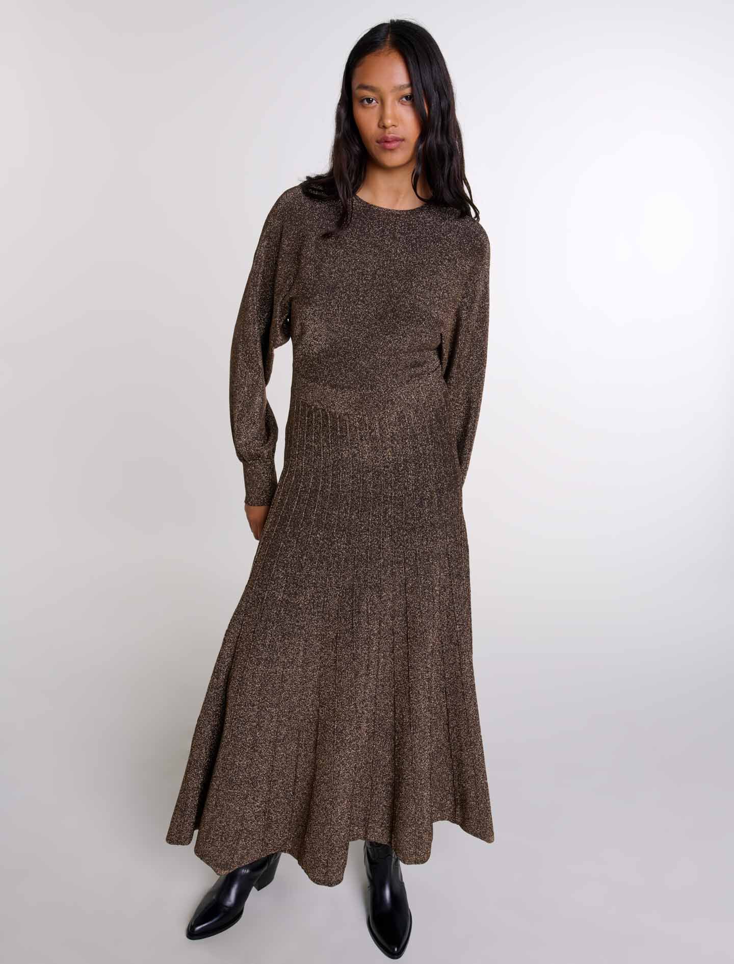 ワンピース maje Shiny knit maxi dress Denim - Jeans For Women | Maje