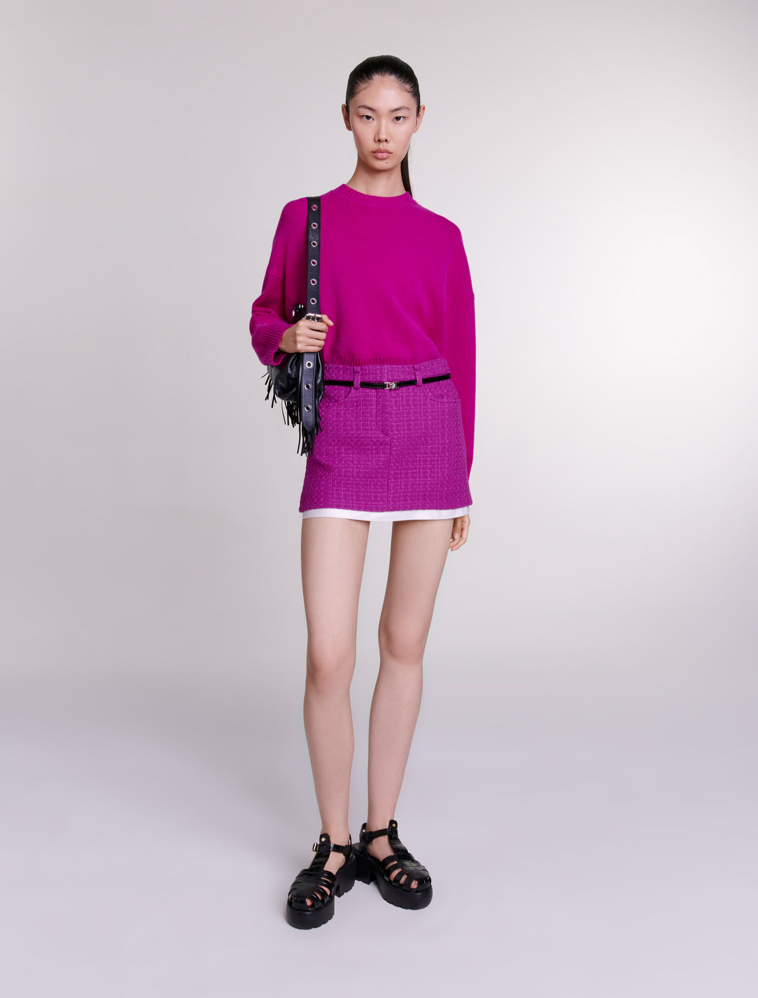 Tweed mini skirt