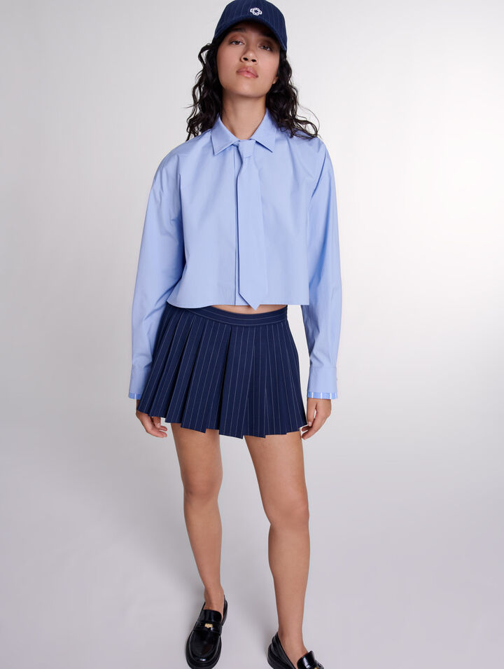 Shirt with removable tie 