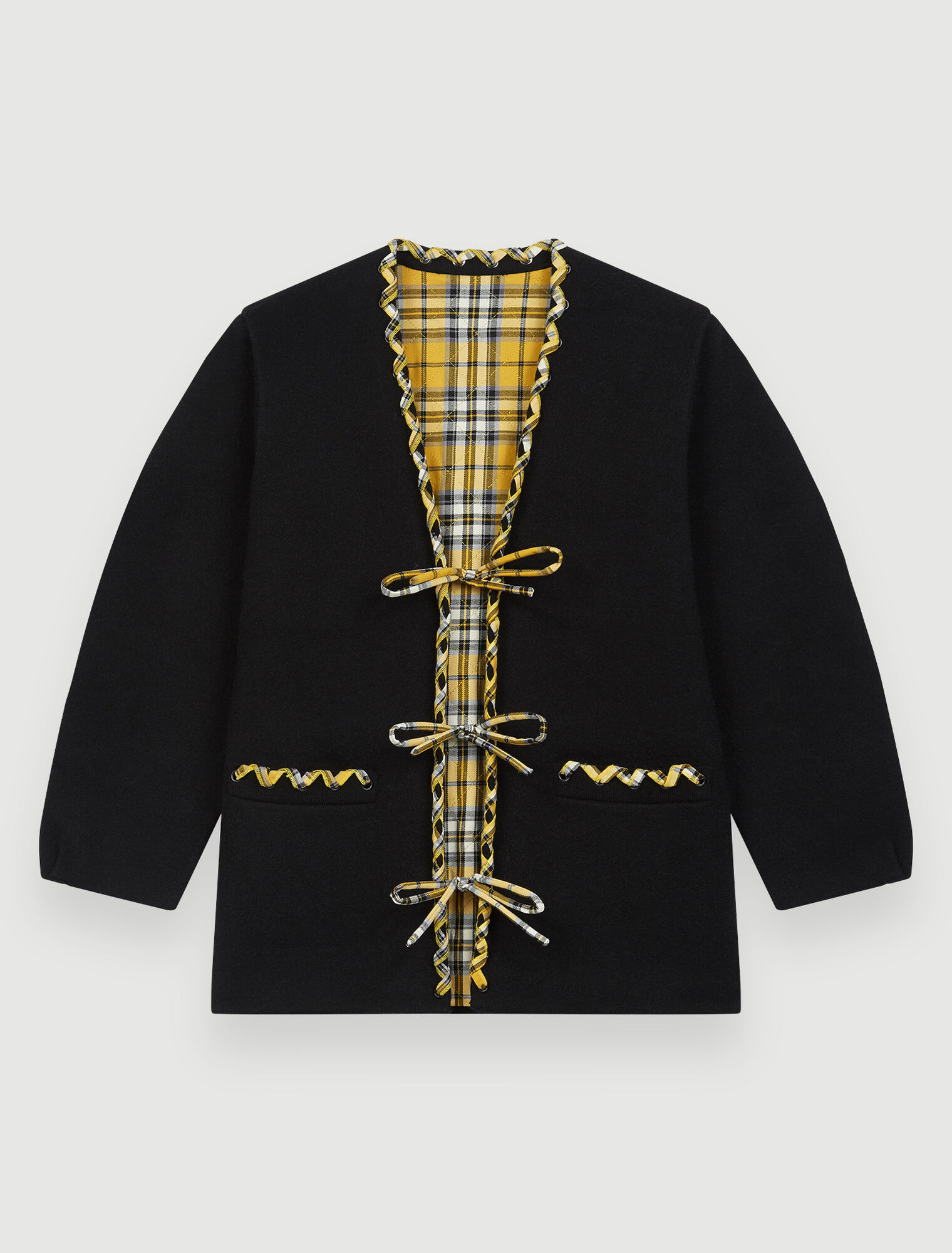 Reversible checked cardigan 