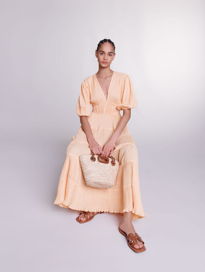Pleated maxi dress