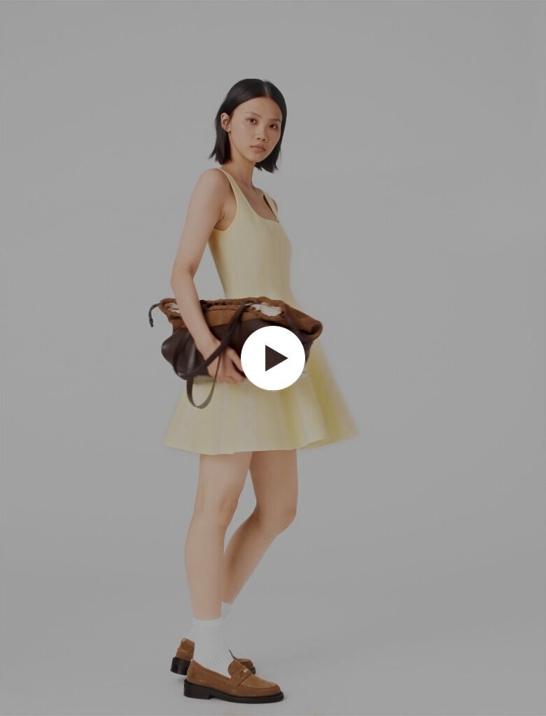 Jacquard knit short dress Yellow / Orange For Women | Maje