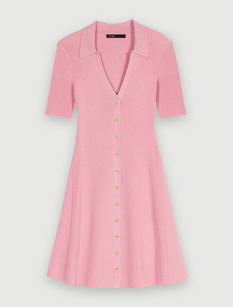 【在庫一掃】 Pink dress knit ribbed Sparkly For Maje | Women ワンピース