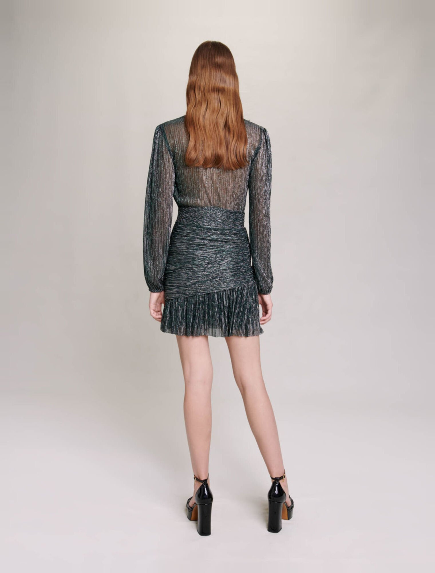 Draped lurex dress