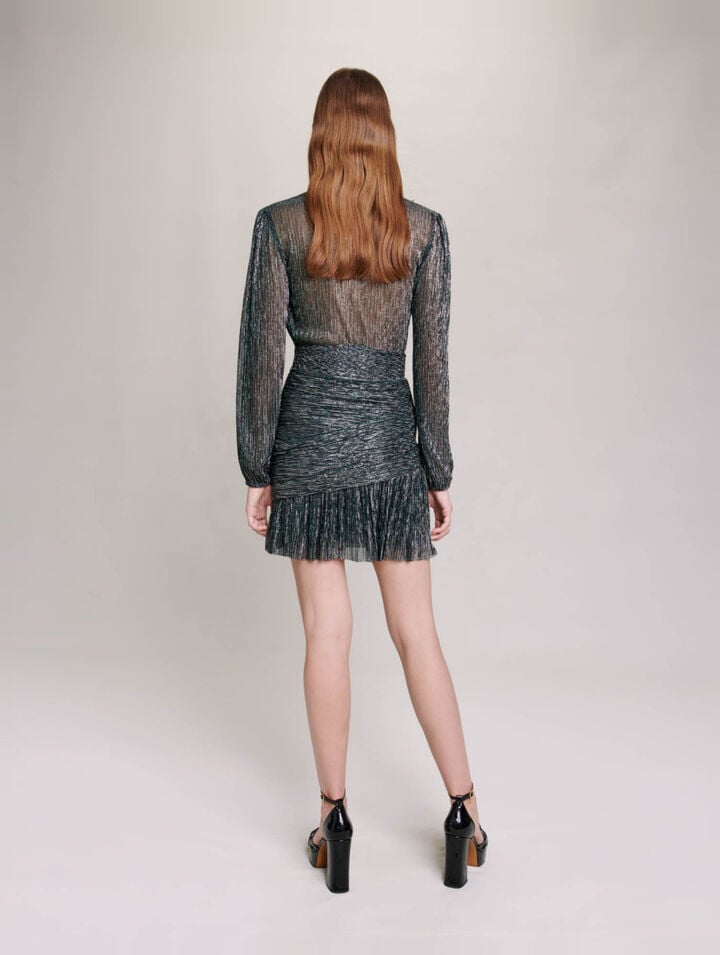 Draped lurex dress