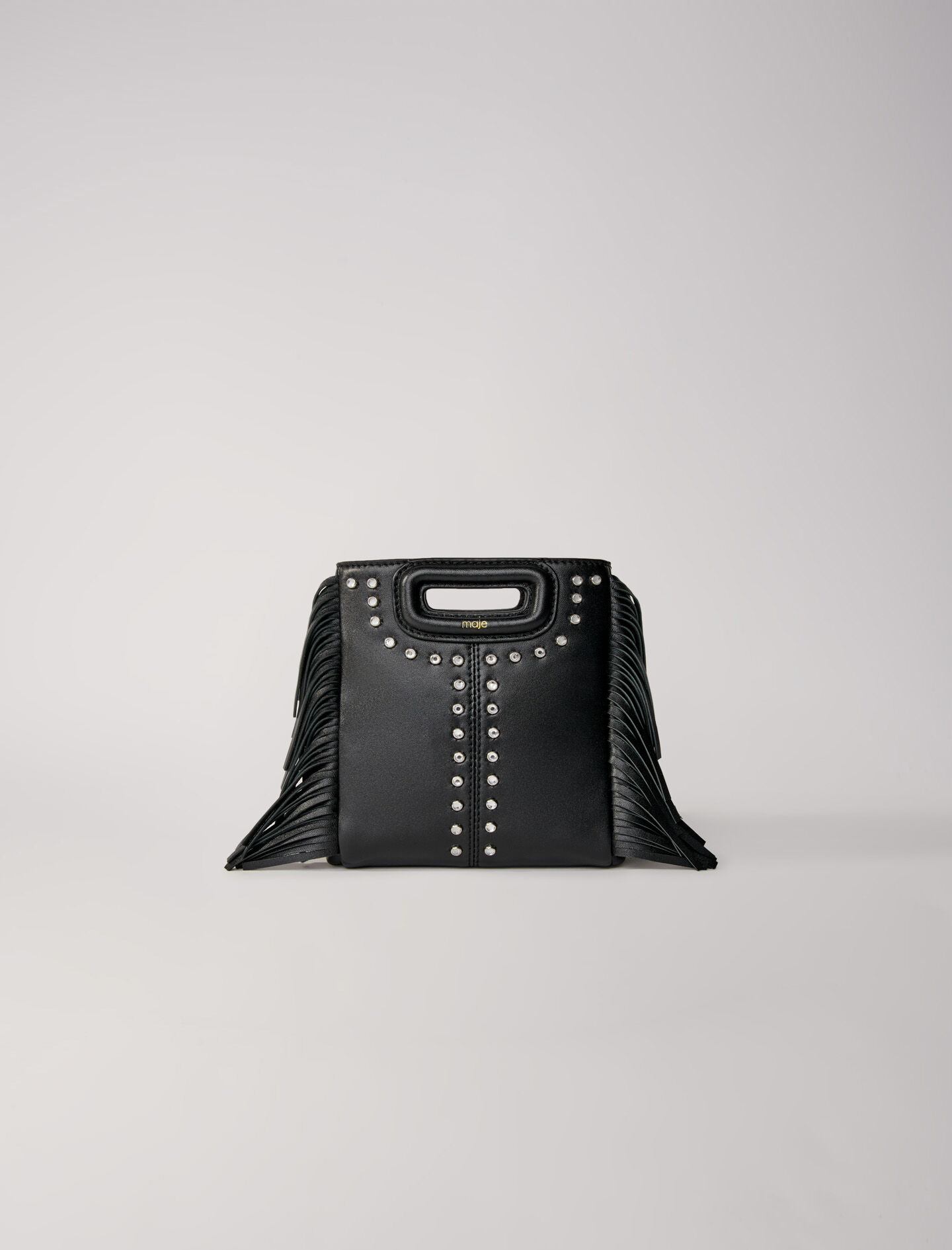 Mini embossed-leather M bag with chain