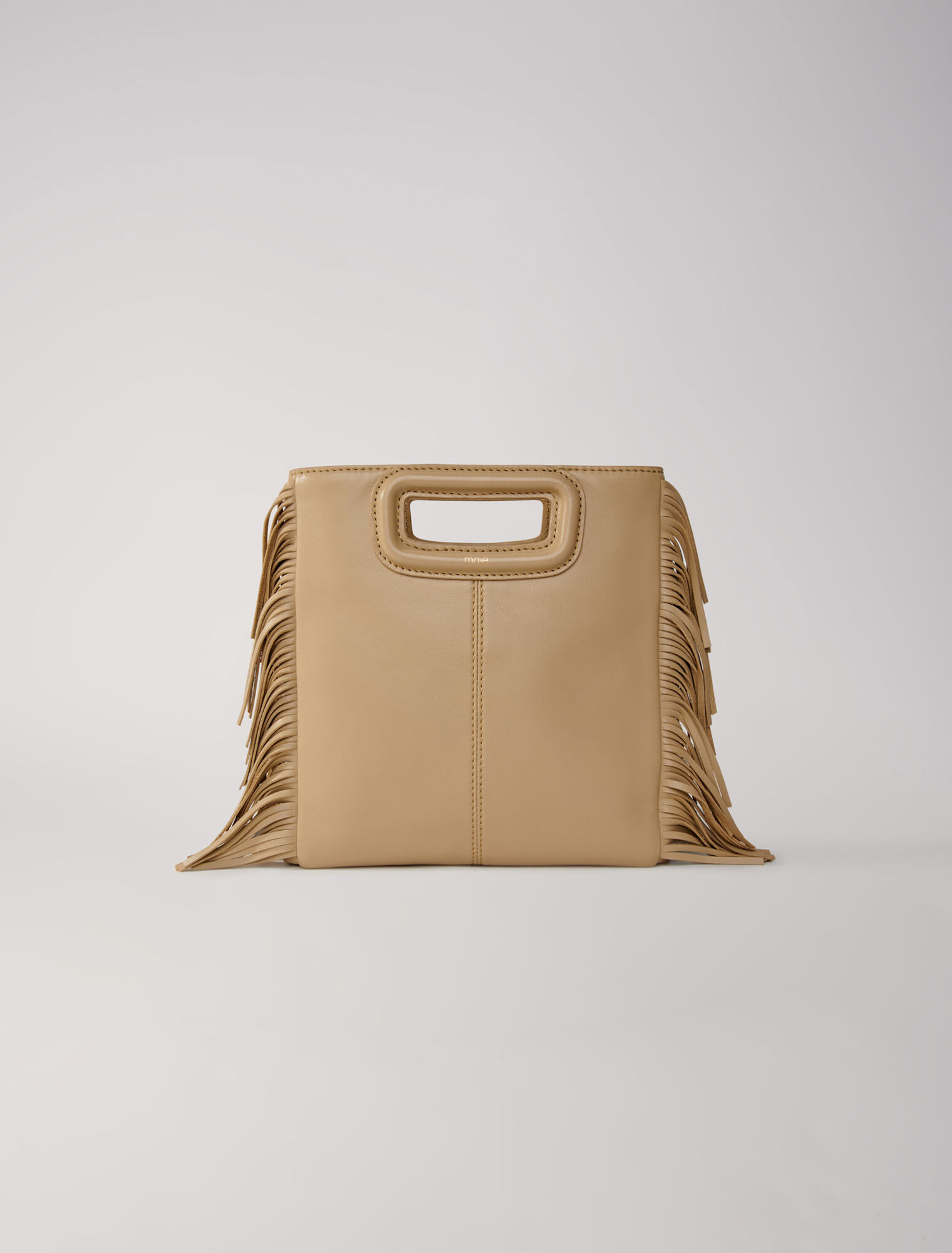 Smooth leather M bag with fringing