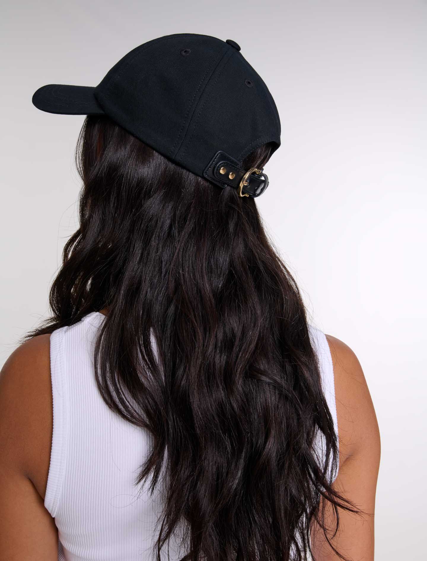 ファッション好きが選ぶ人気ブランドランキング gold-tone with cap Cotton buckle Maje | Women For Gray / Black 帽子
