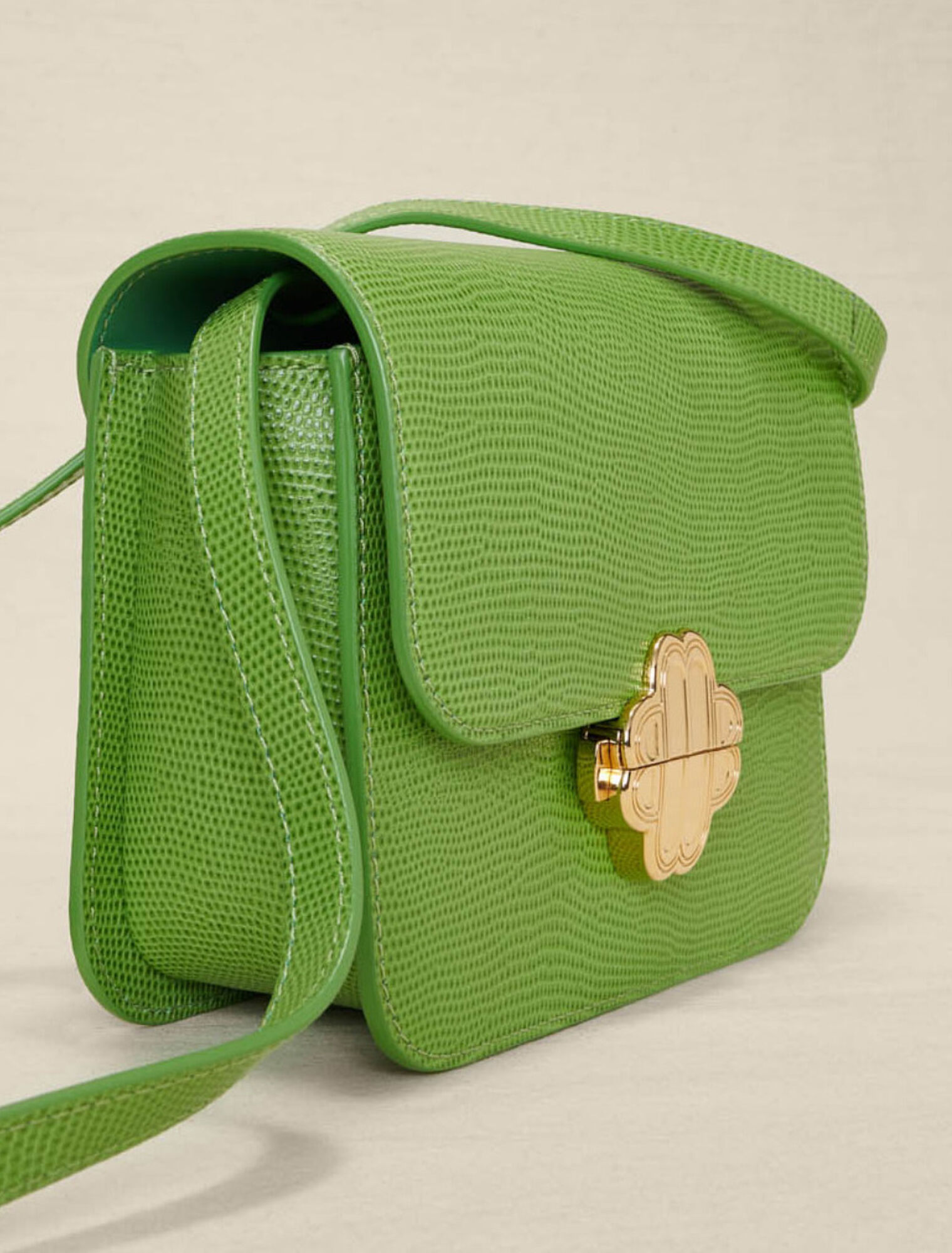 Clover bag in lizard-effect leather