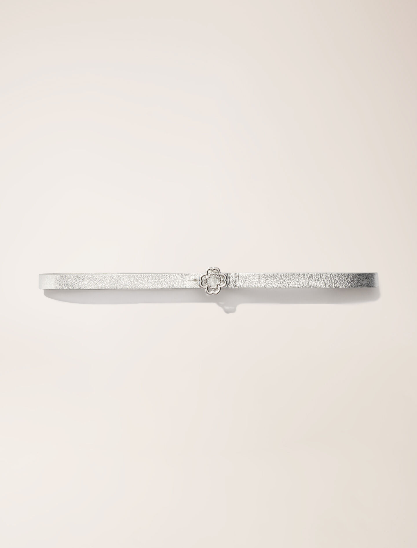 Slim belt with Clover buckle Black / Gray For Women | Maje