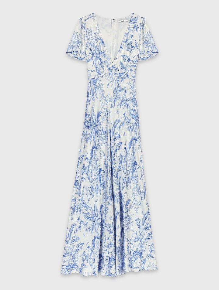 Flowing patterned maxi dress