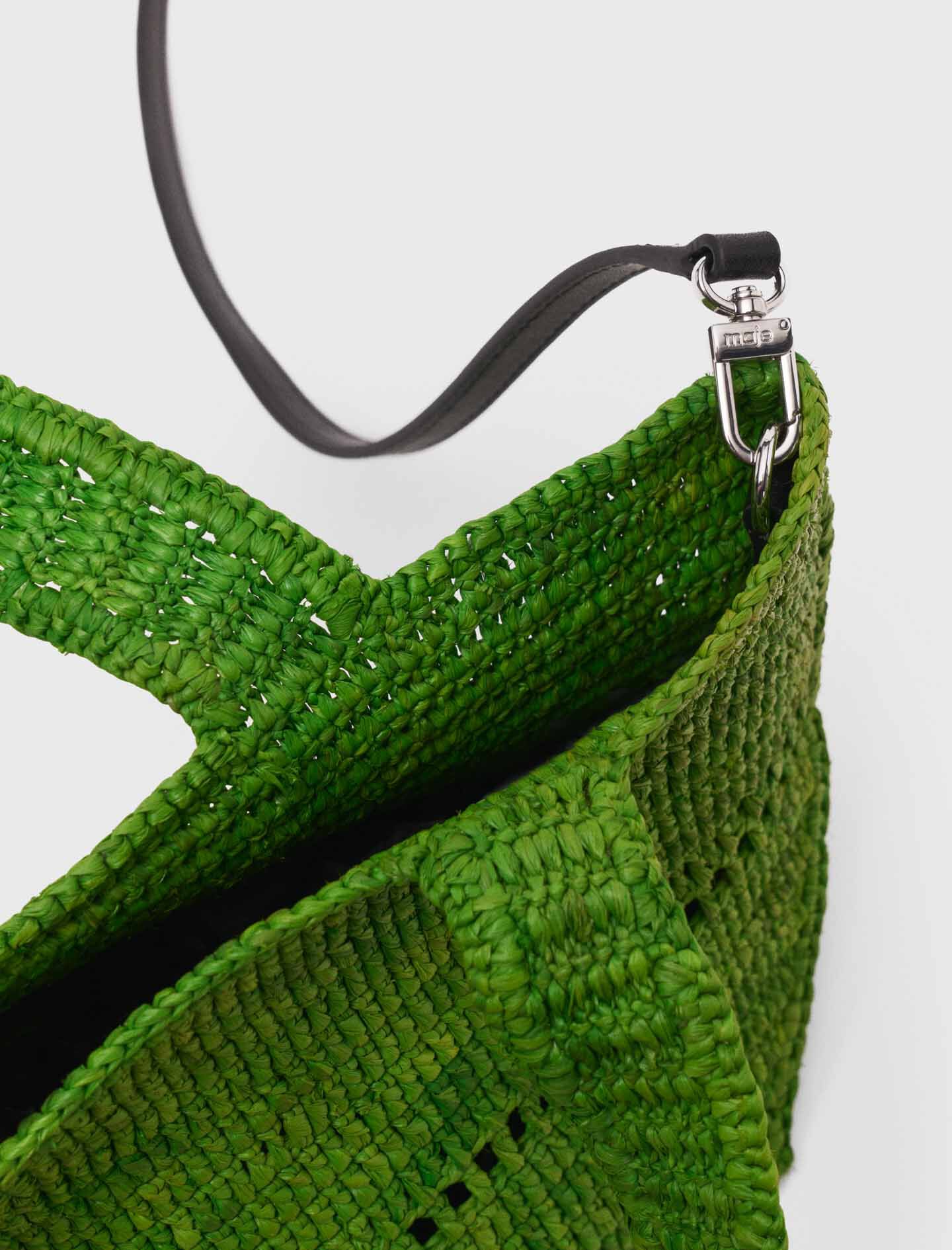 Natural raffia mini tote Green For Women | Maje