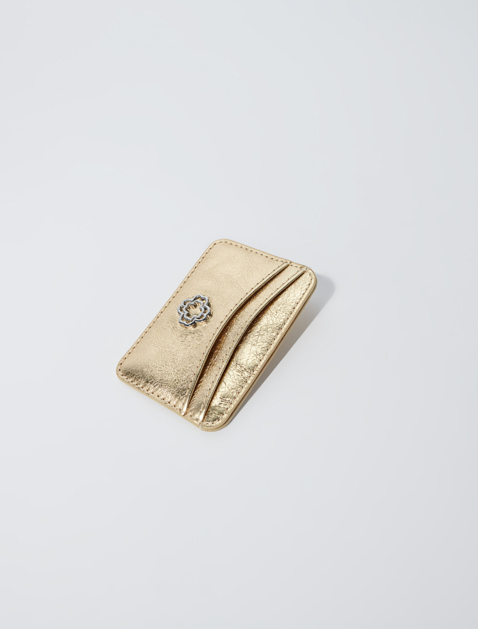 Crackled leather card holder