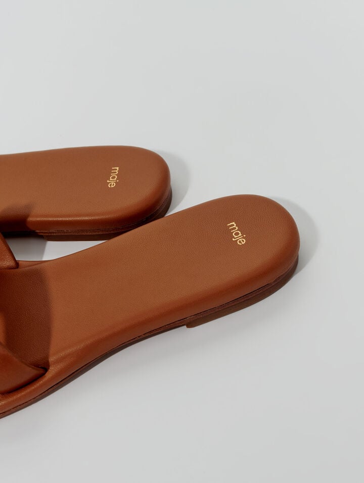 Studded leather mules