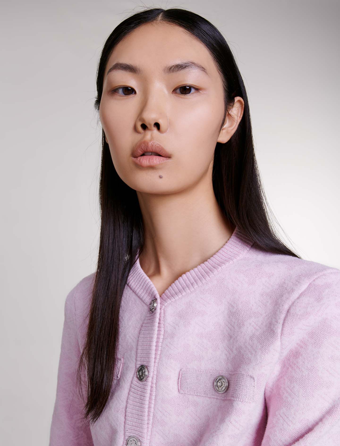 Cardigan in jacquard-effect knit