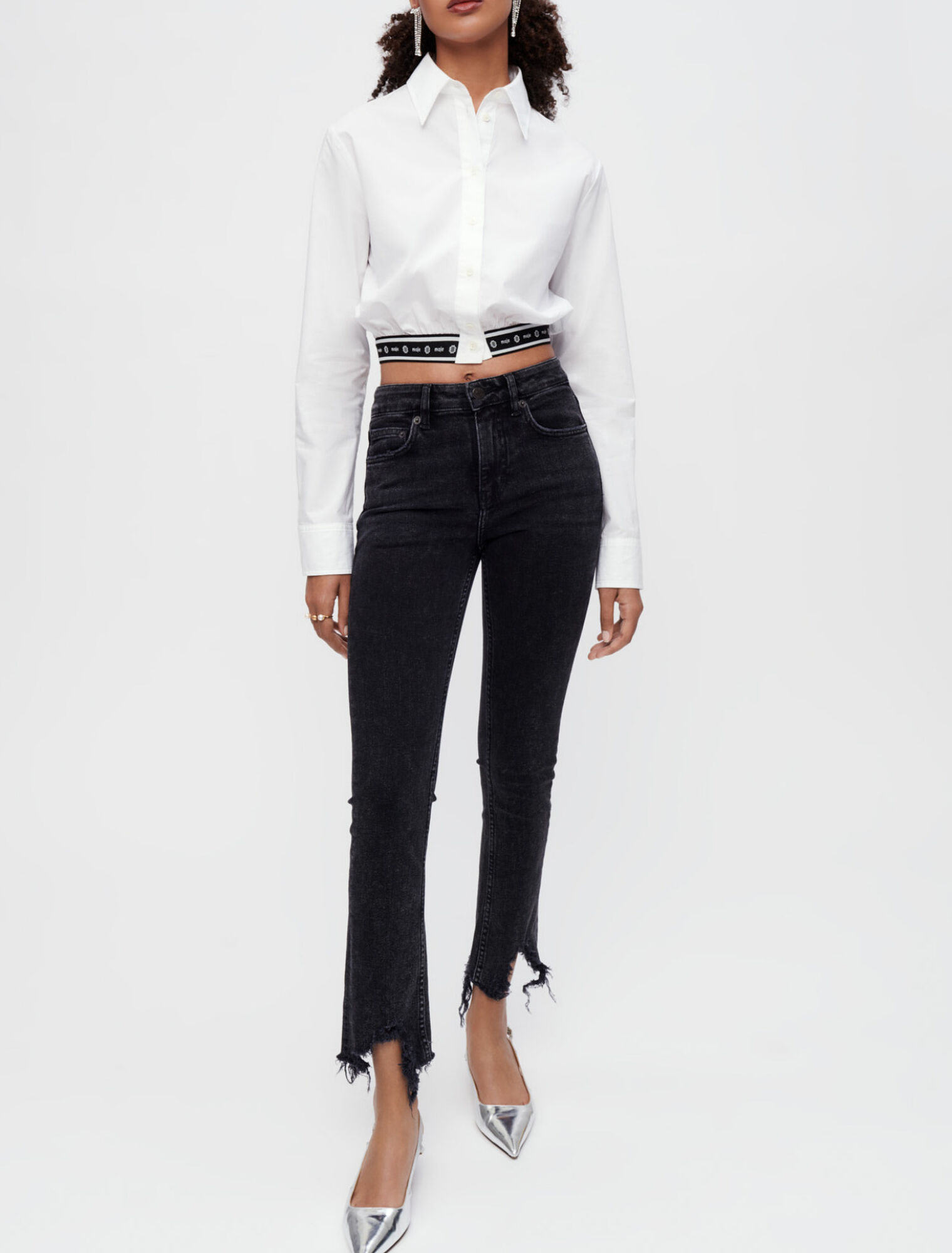 Straight cut ripped jeans