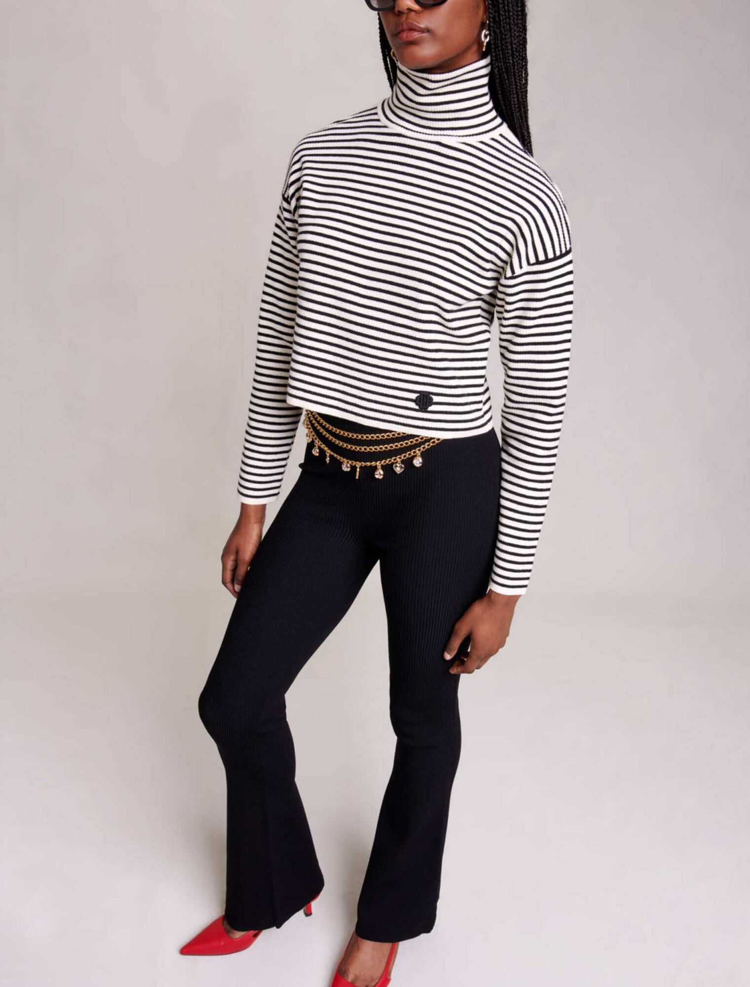 Trousers in ribbed knit