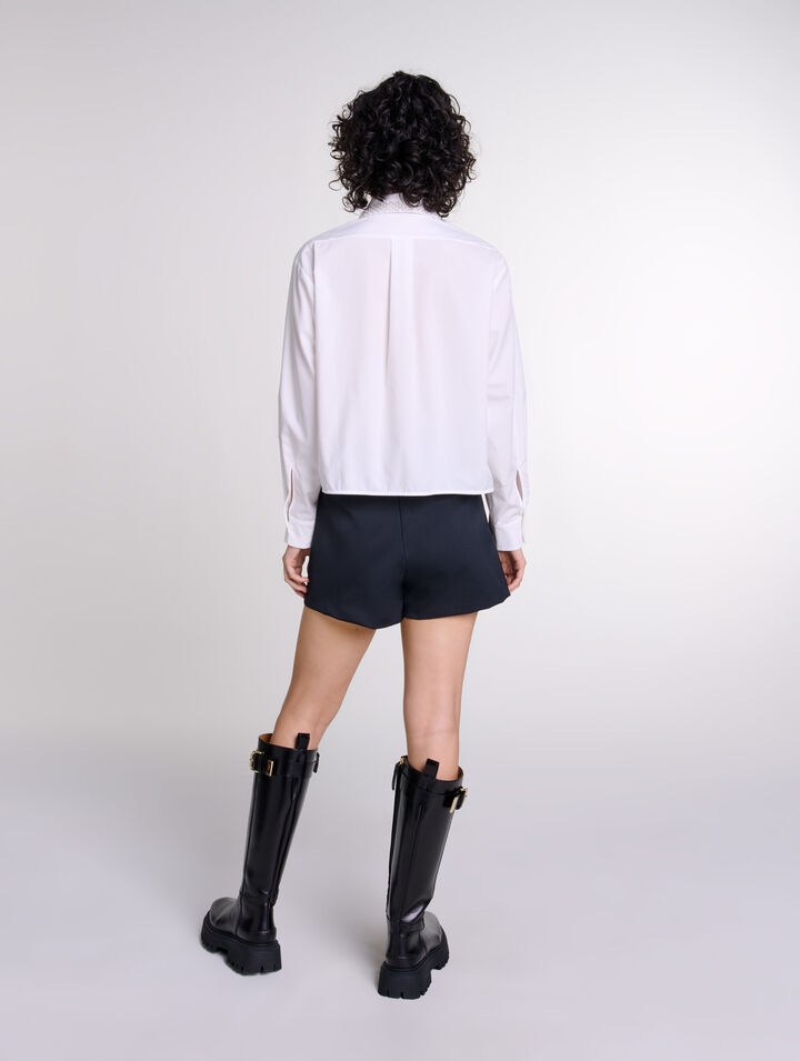 Beaded cropped shirt
