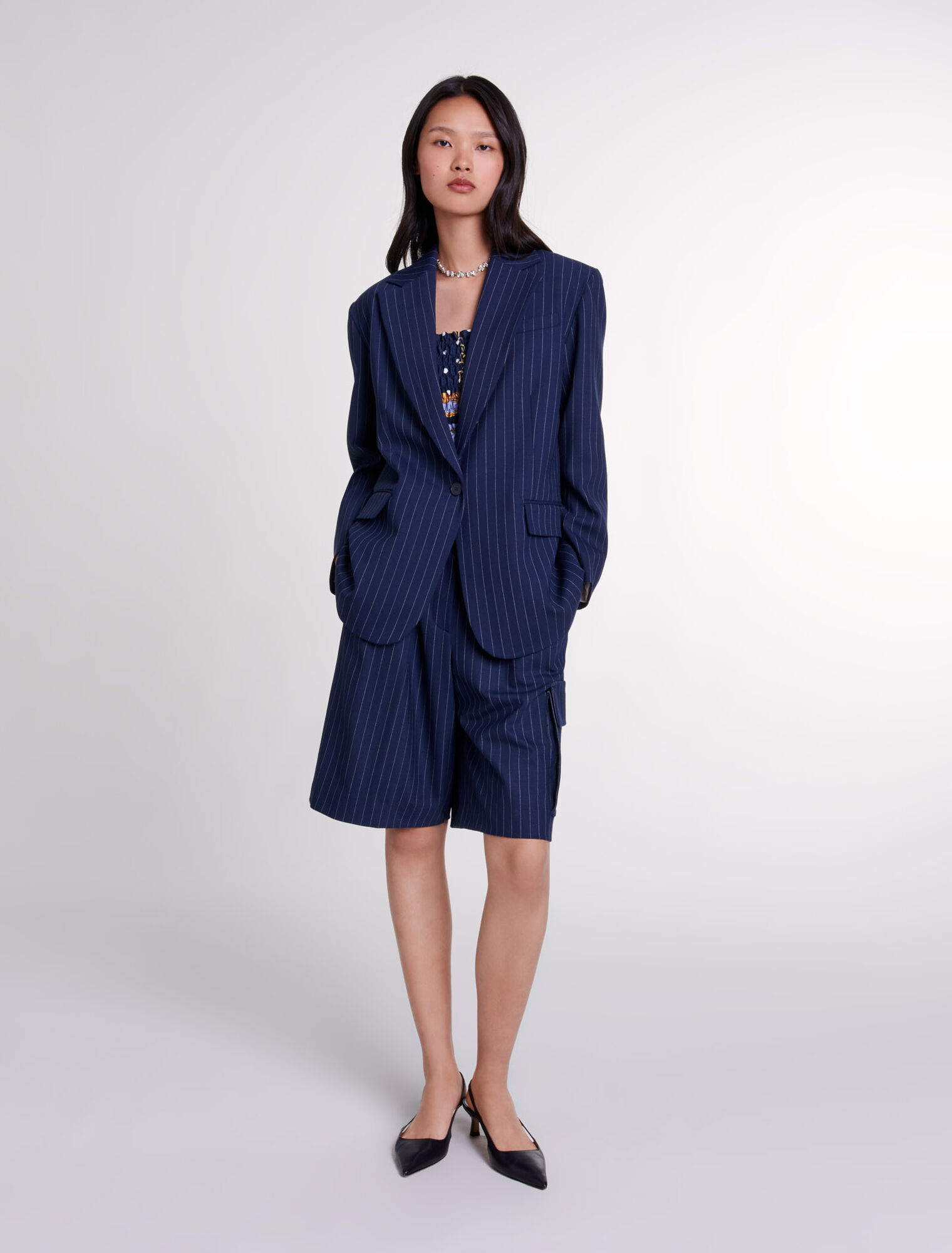 Striped suit jacket