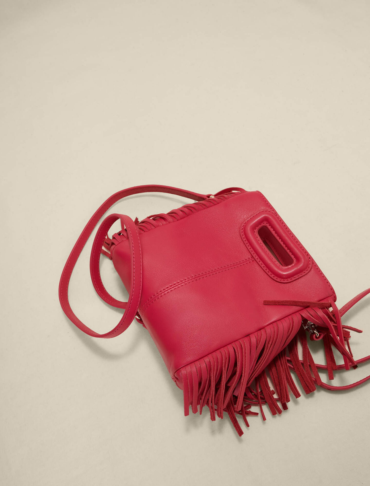 Leather mini M bag with chain