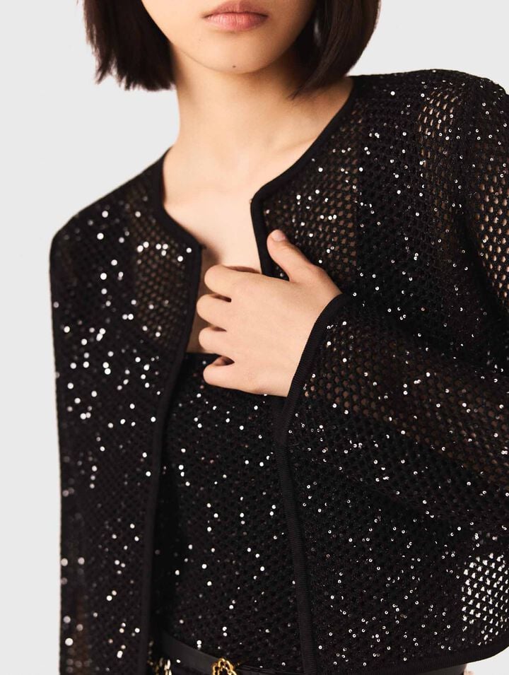 Rhinestone knit cardigan