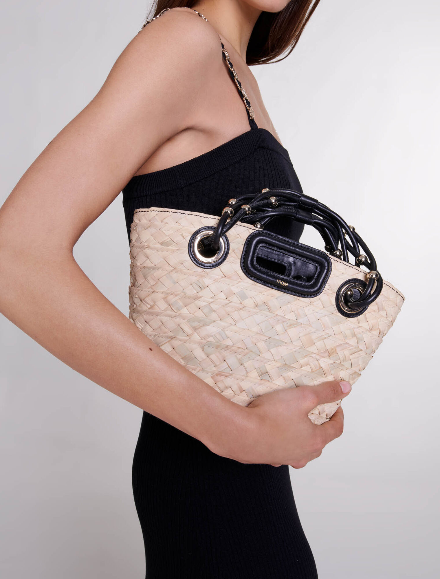 Mini woven basket bag