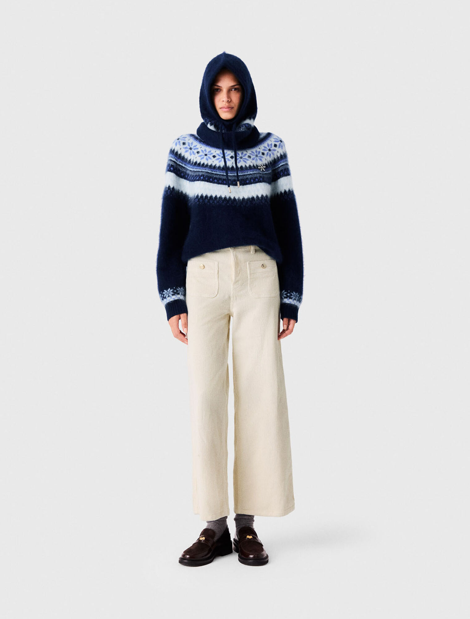Wide-leg corduroy trousers