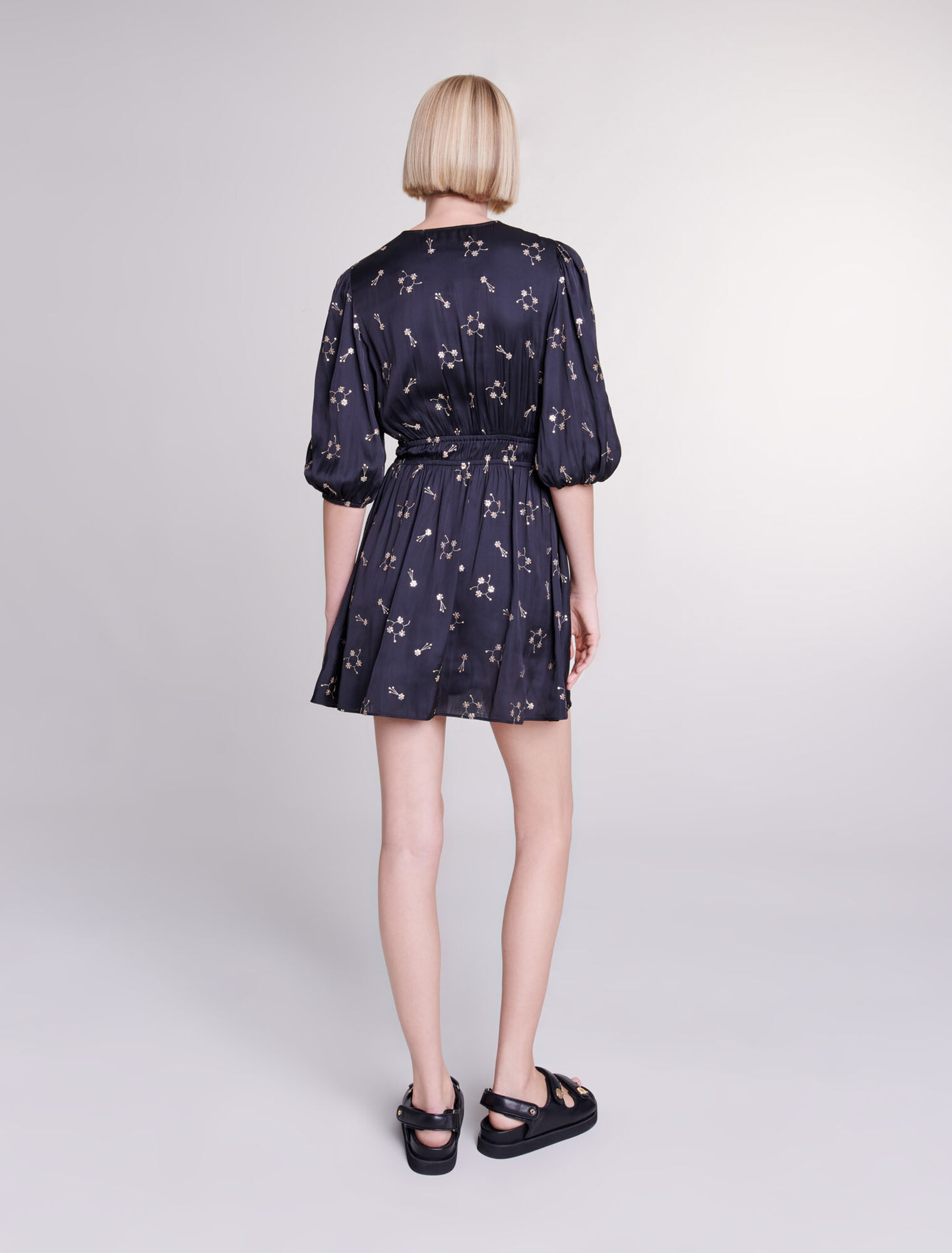 Short sequin-embroidered dress