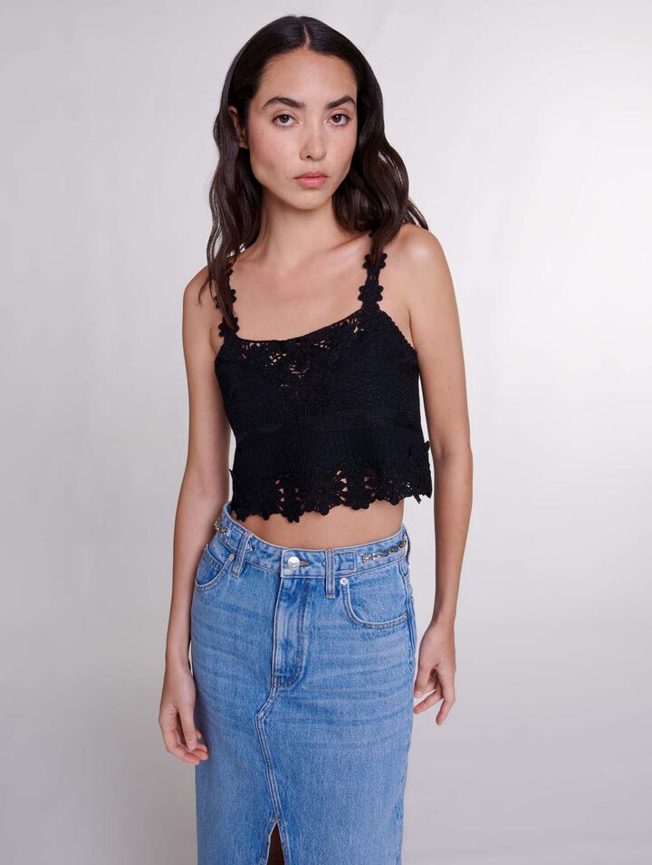 Guipure crop top