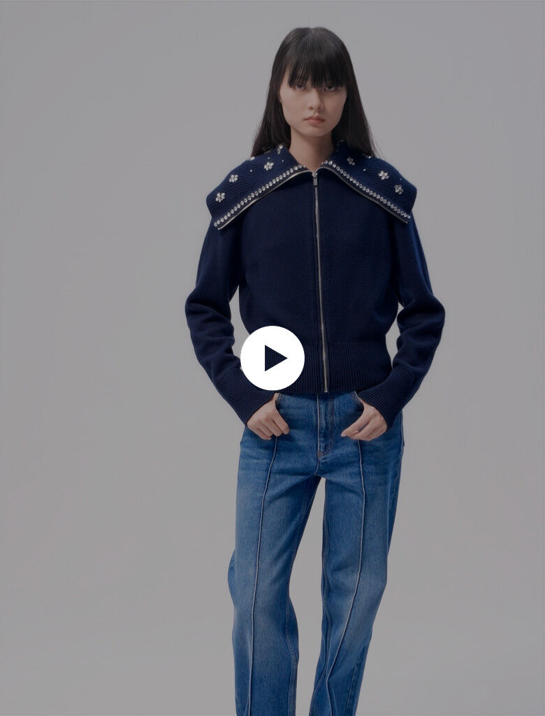 殿堂 Cardigan with jewellery neck Blue For Women | Maje トップス