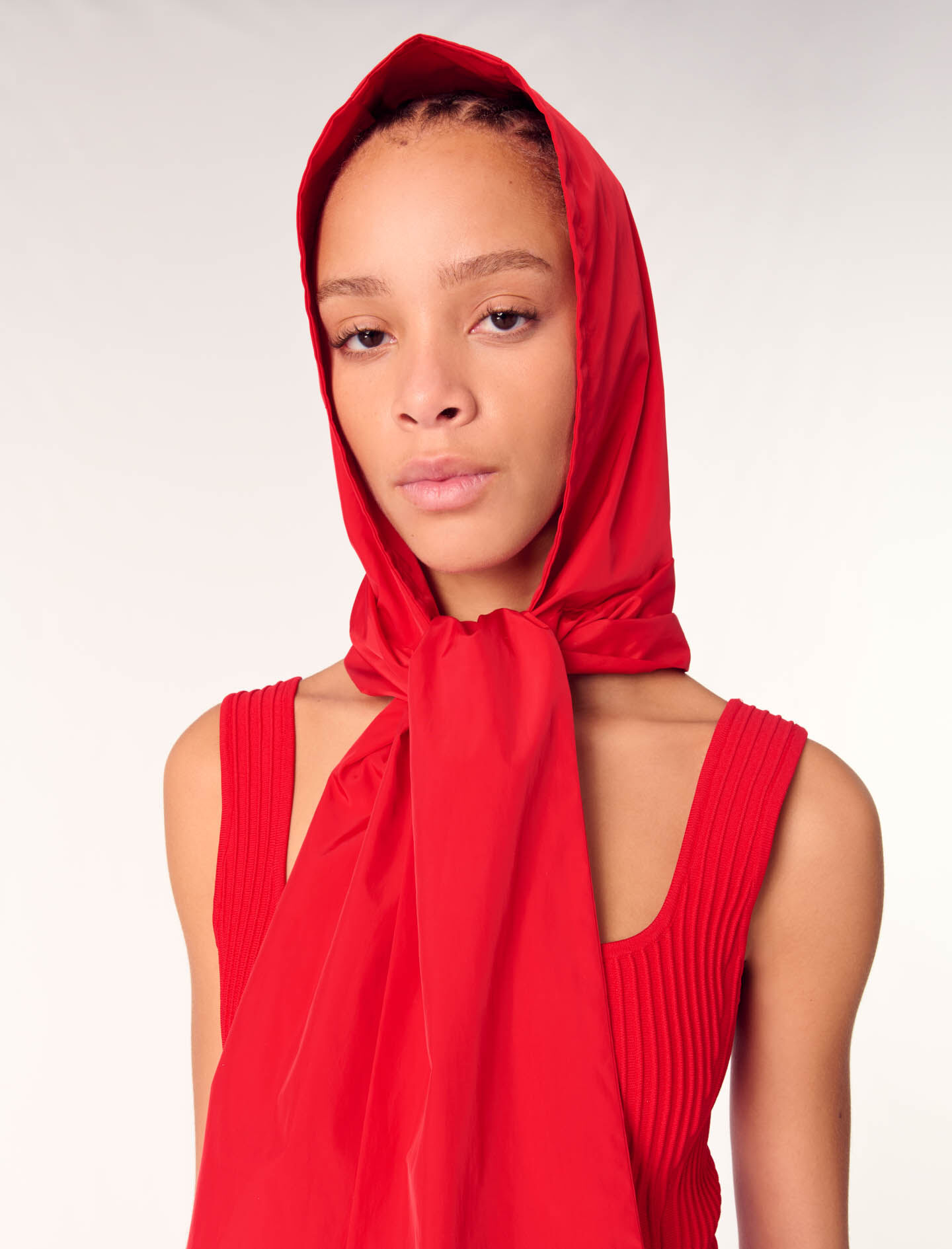 Retractable scarf hood Red For Women | Maje