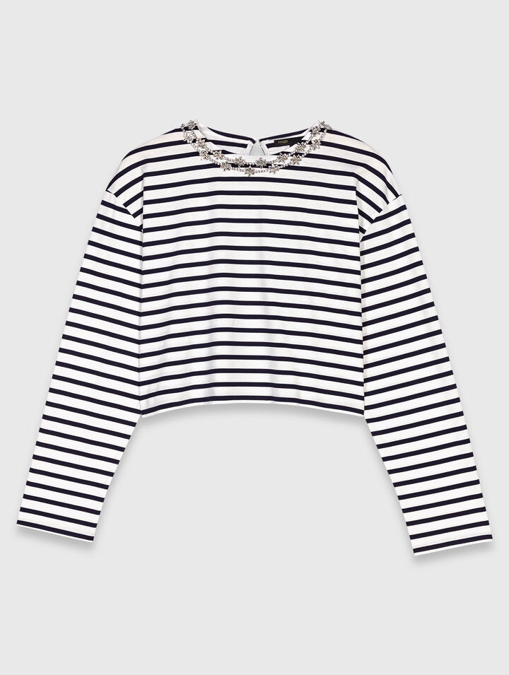 Striped long-sleeved T-shirt