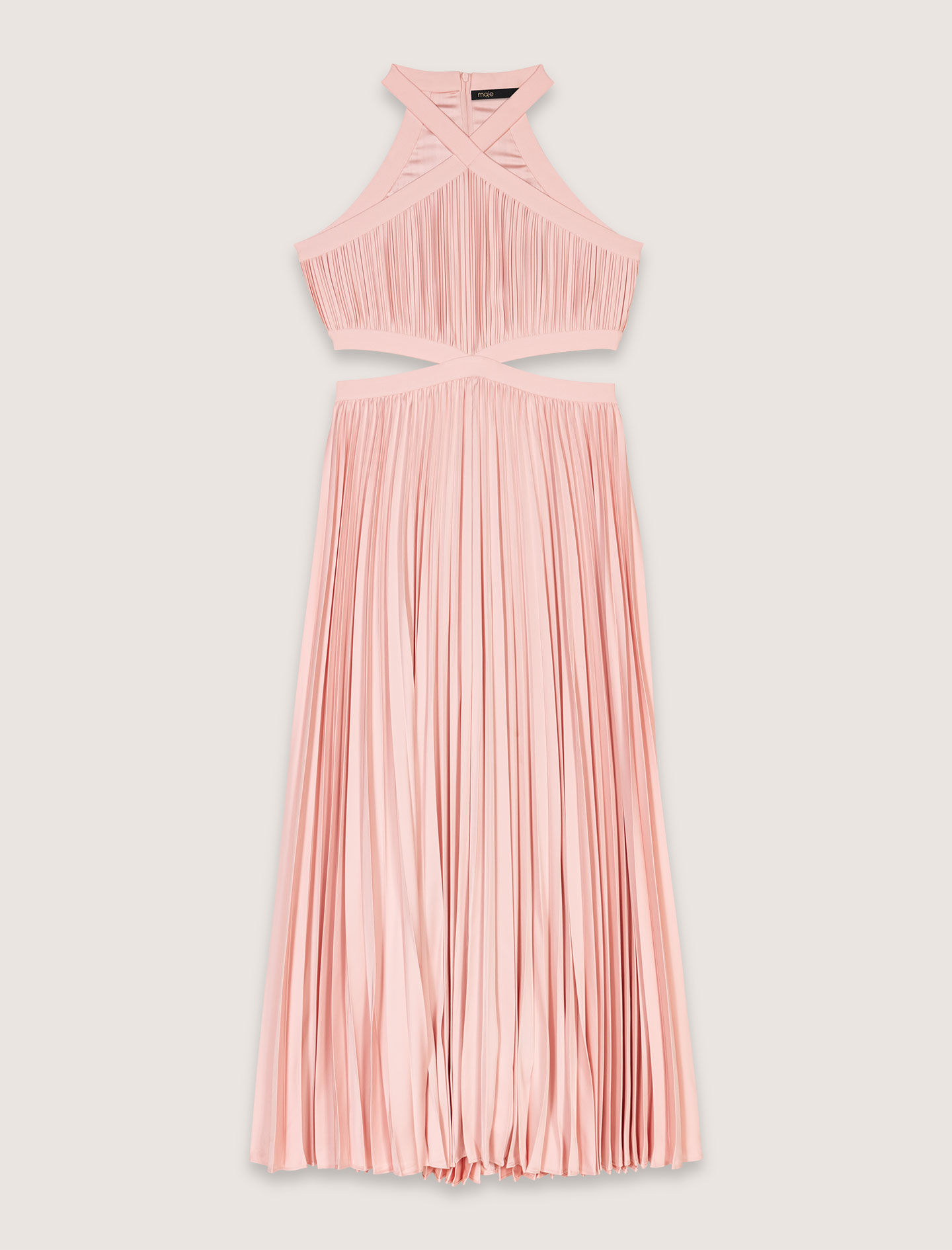 Pleated maxi dress Pink For Women | Maje