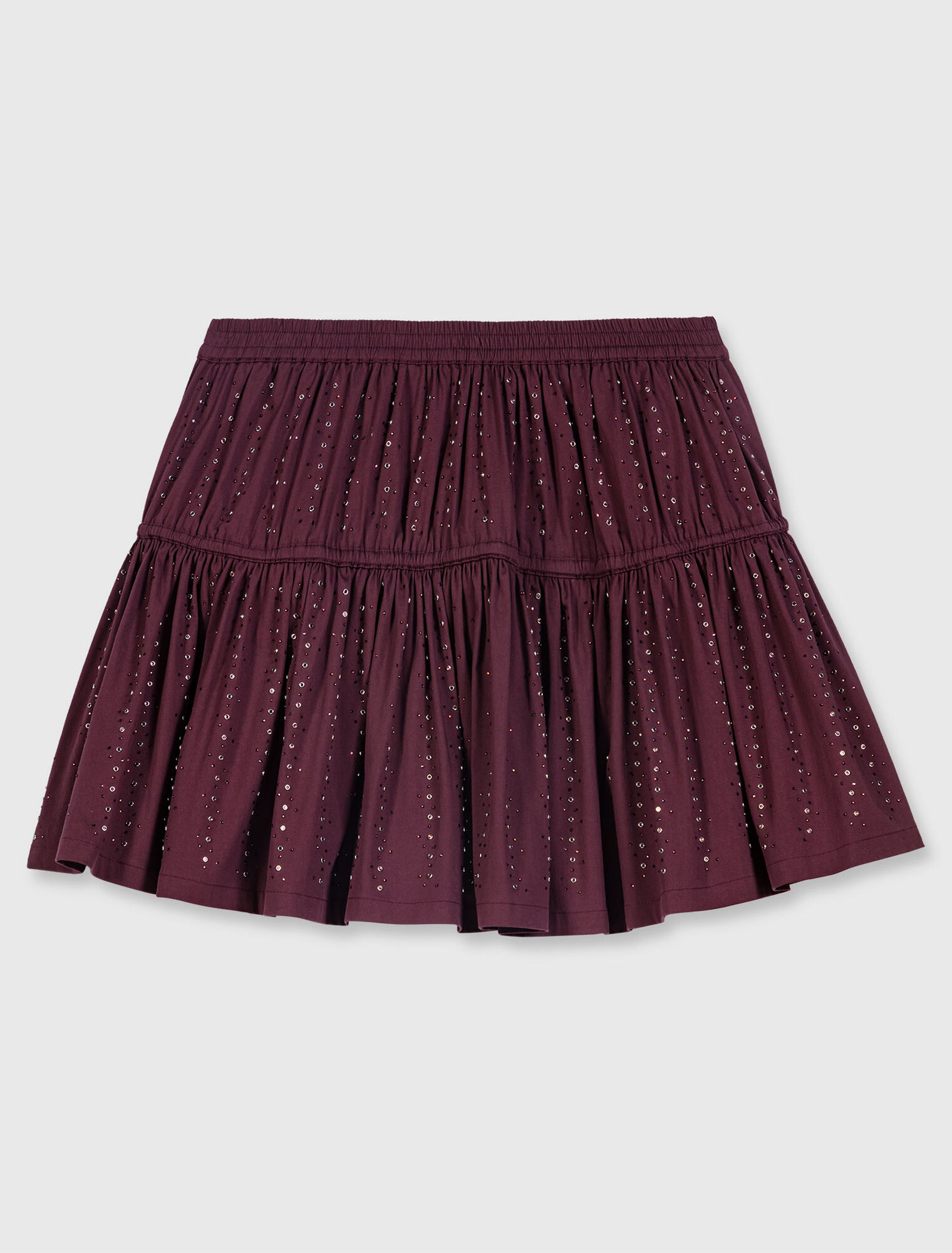Short rhinestone cotton skirt