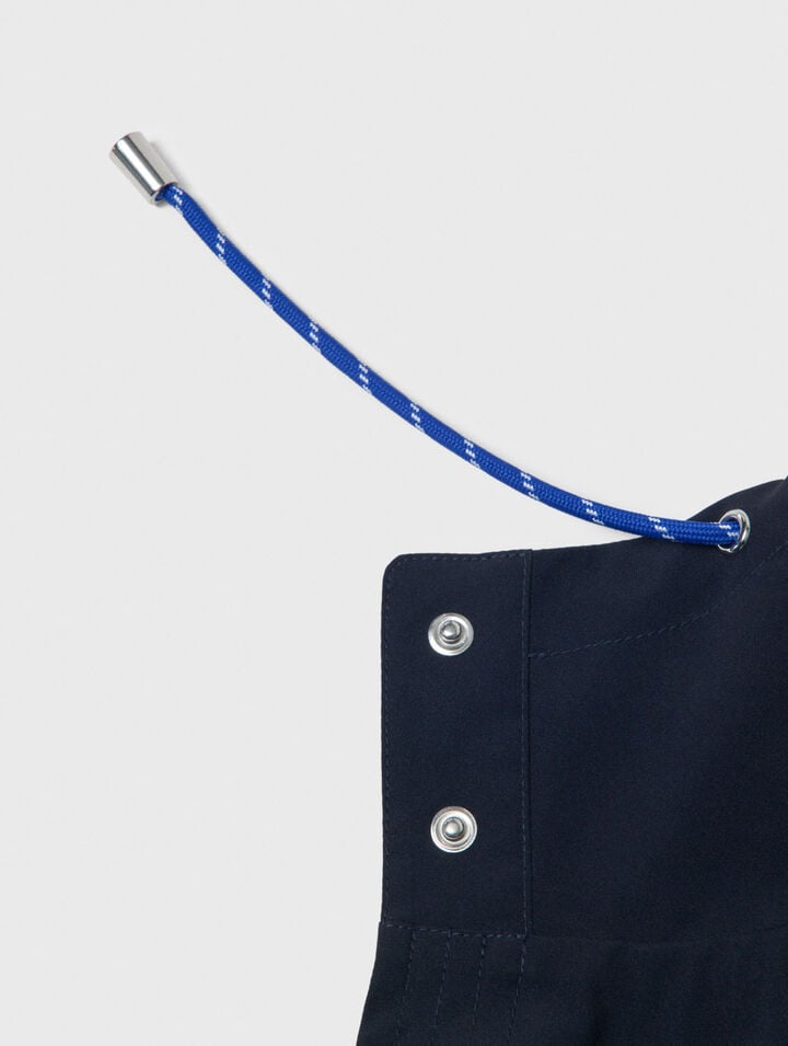 Waterproof drawstring hood