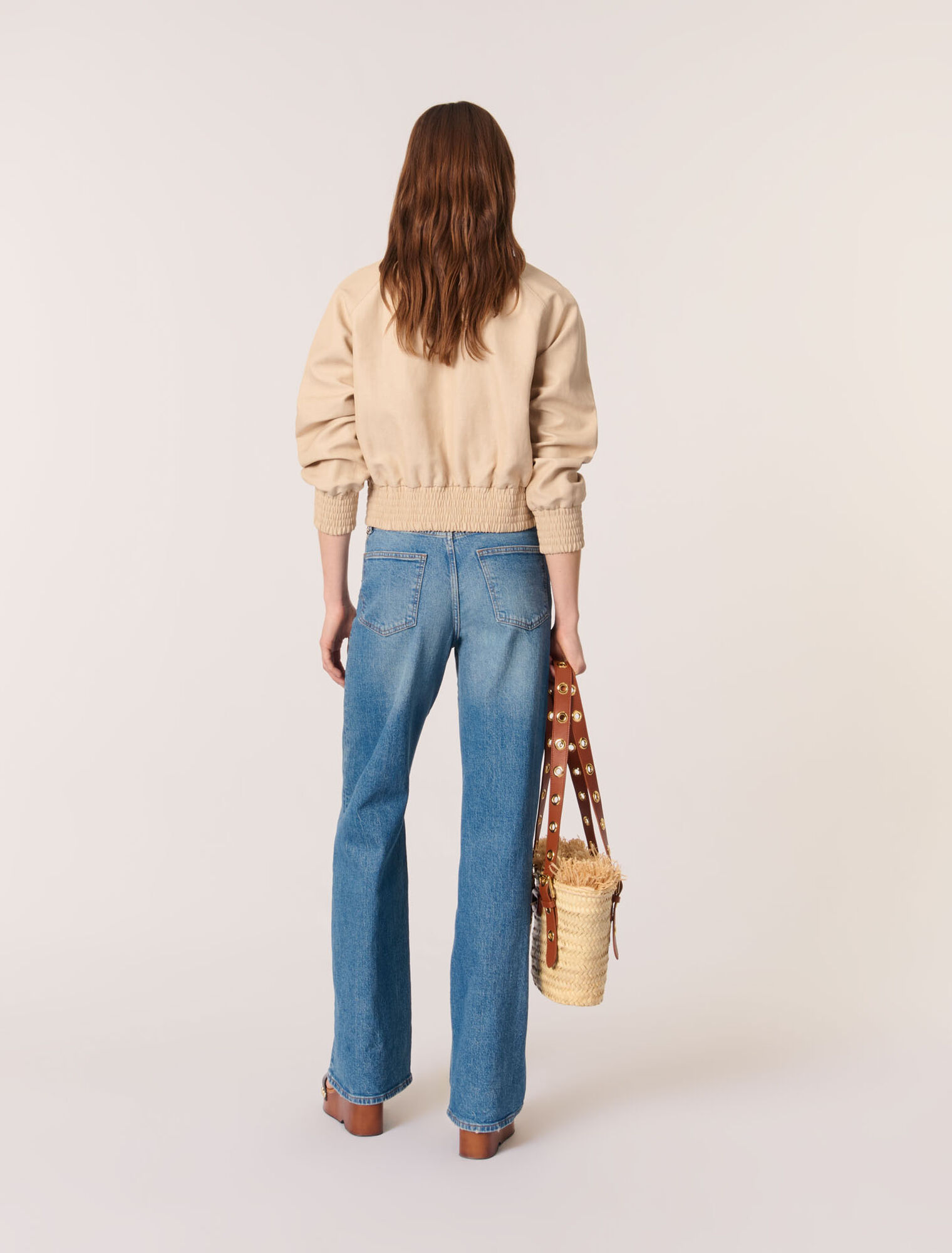 Linen and cotton bomber jacket
