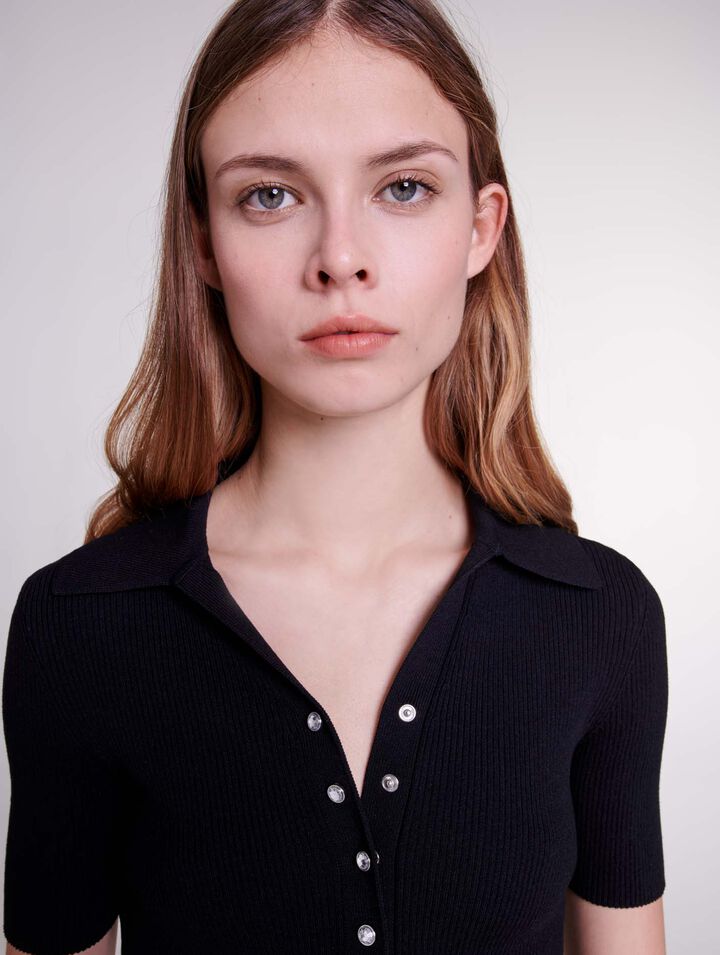 Knit crop top with ties