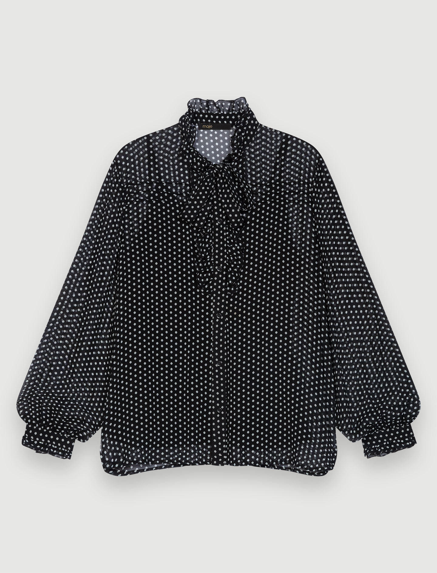 Polka dot blouse Black / Gray For Women | Maje