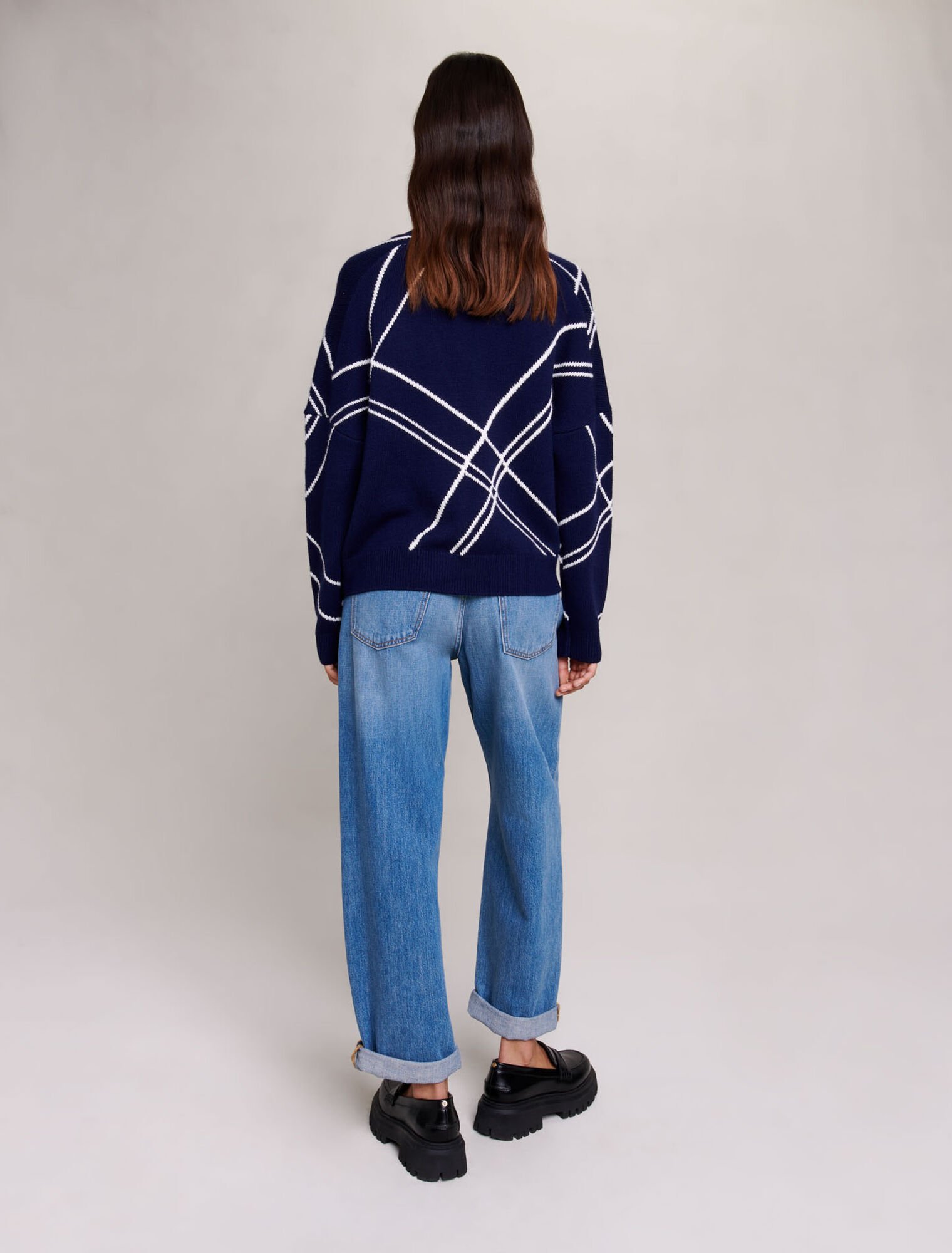 Striped knit cardigan