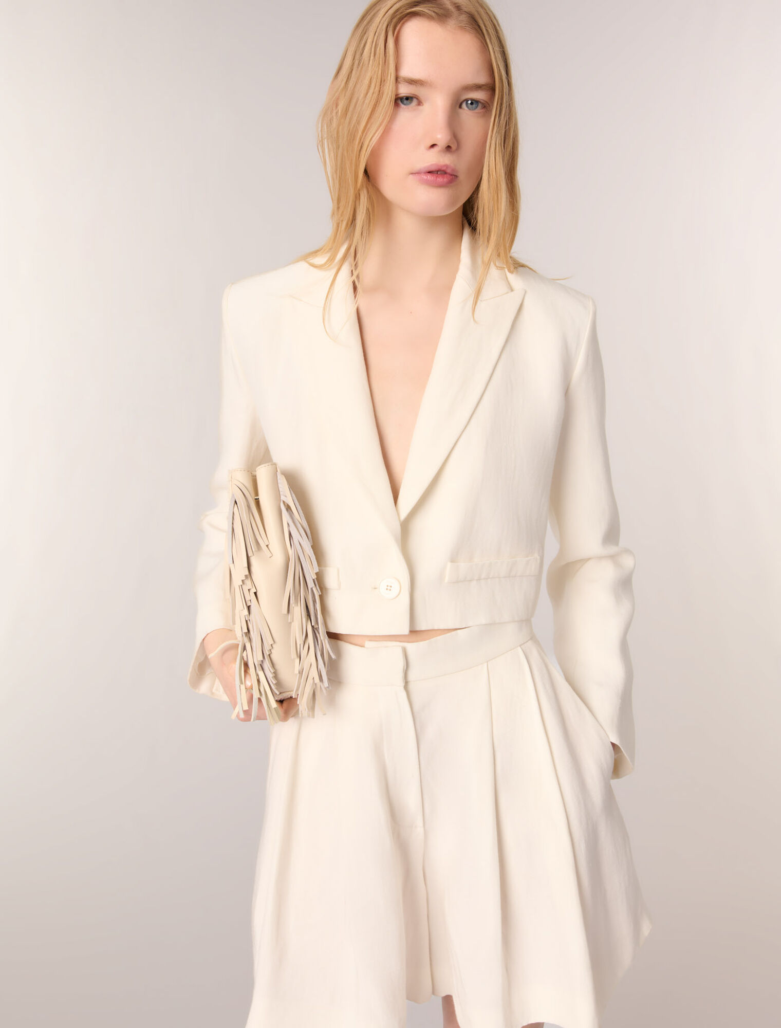 Cropped suit jacket