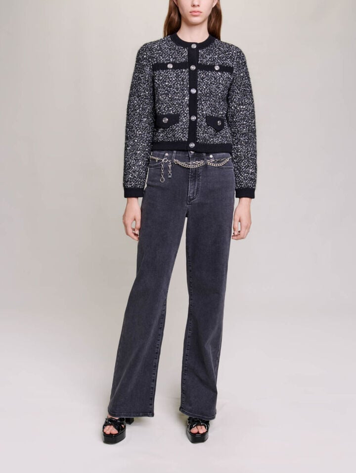 Short tweed-effect cardigan
