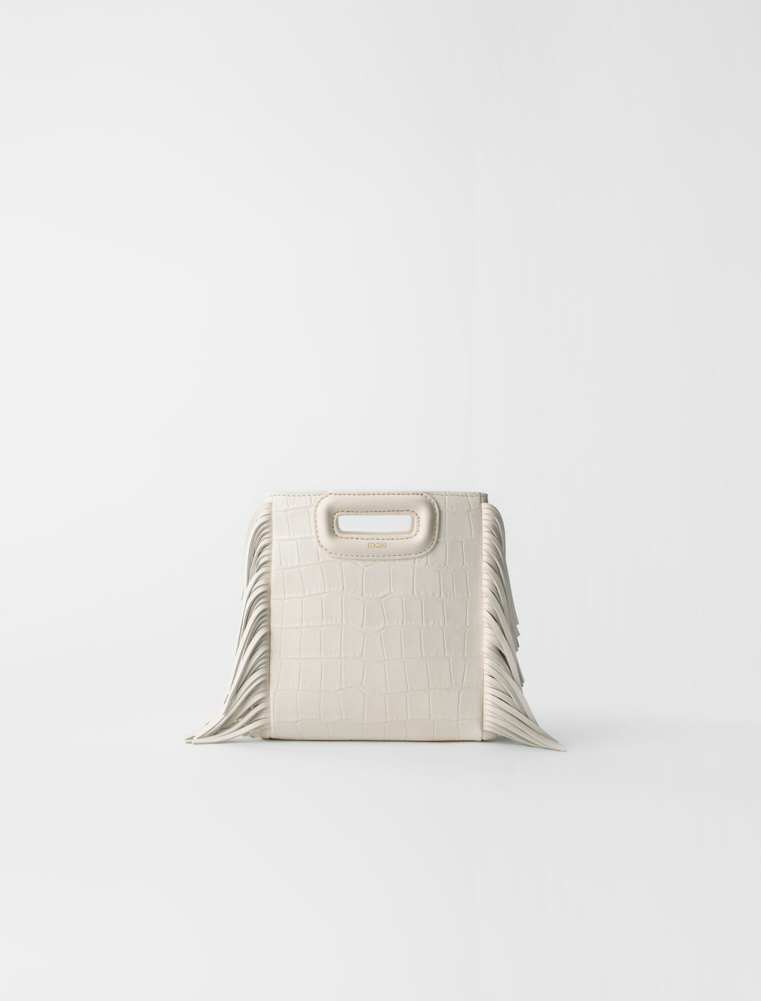 Mini embossed-leather M bag with chain