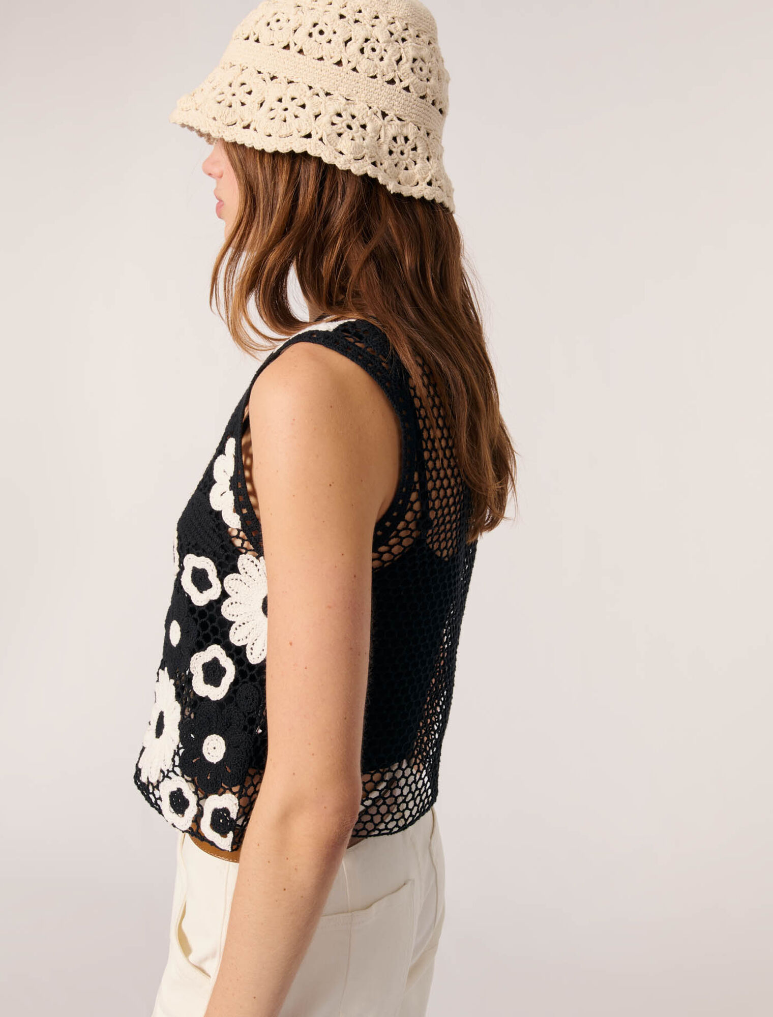 Floral crochet top